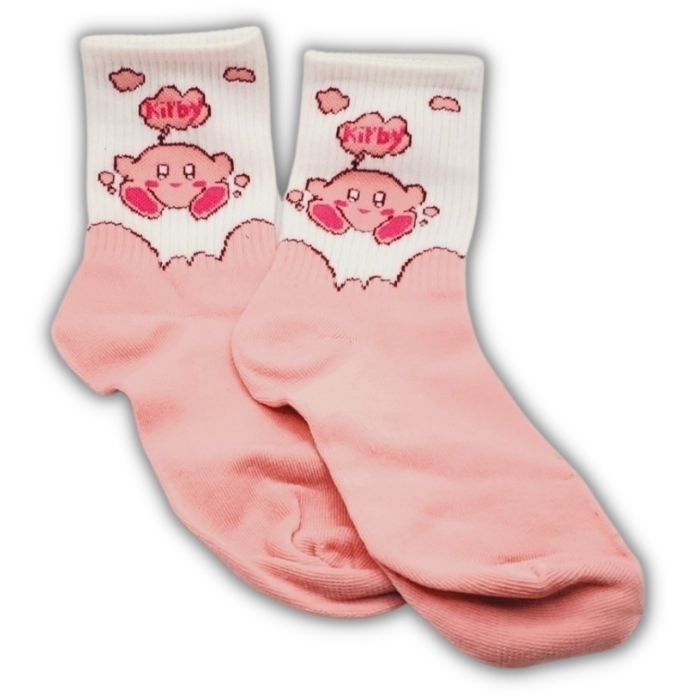 Nintendo Kirby in the Clouds Socks O/S Pink & White - Picture 2 of 5